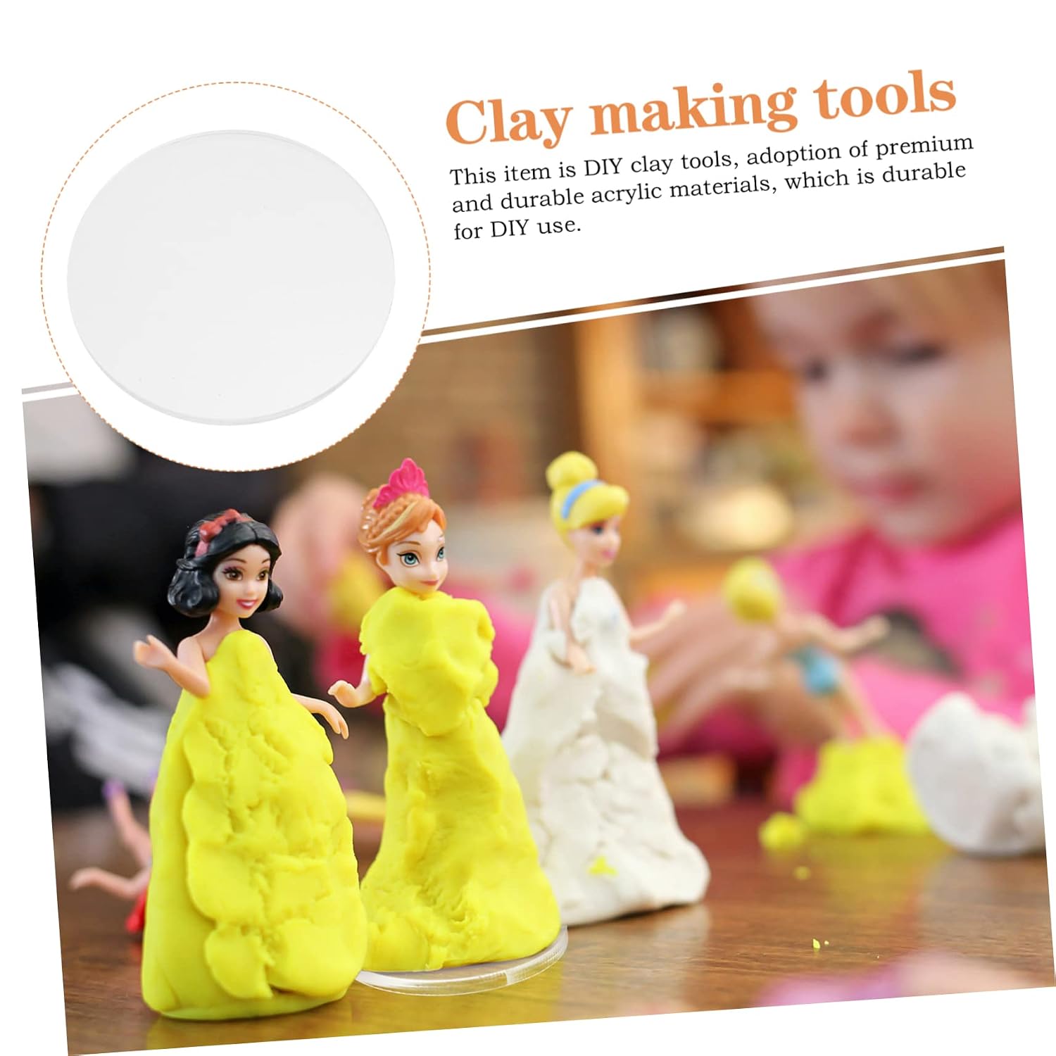 4pcs Acrylic Sheet Circle Table Top for Frame Decor Smooth Edges Easy to Clean