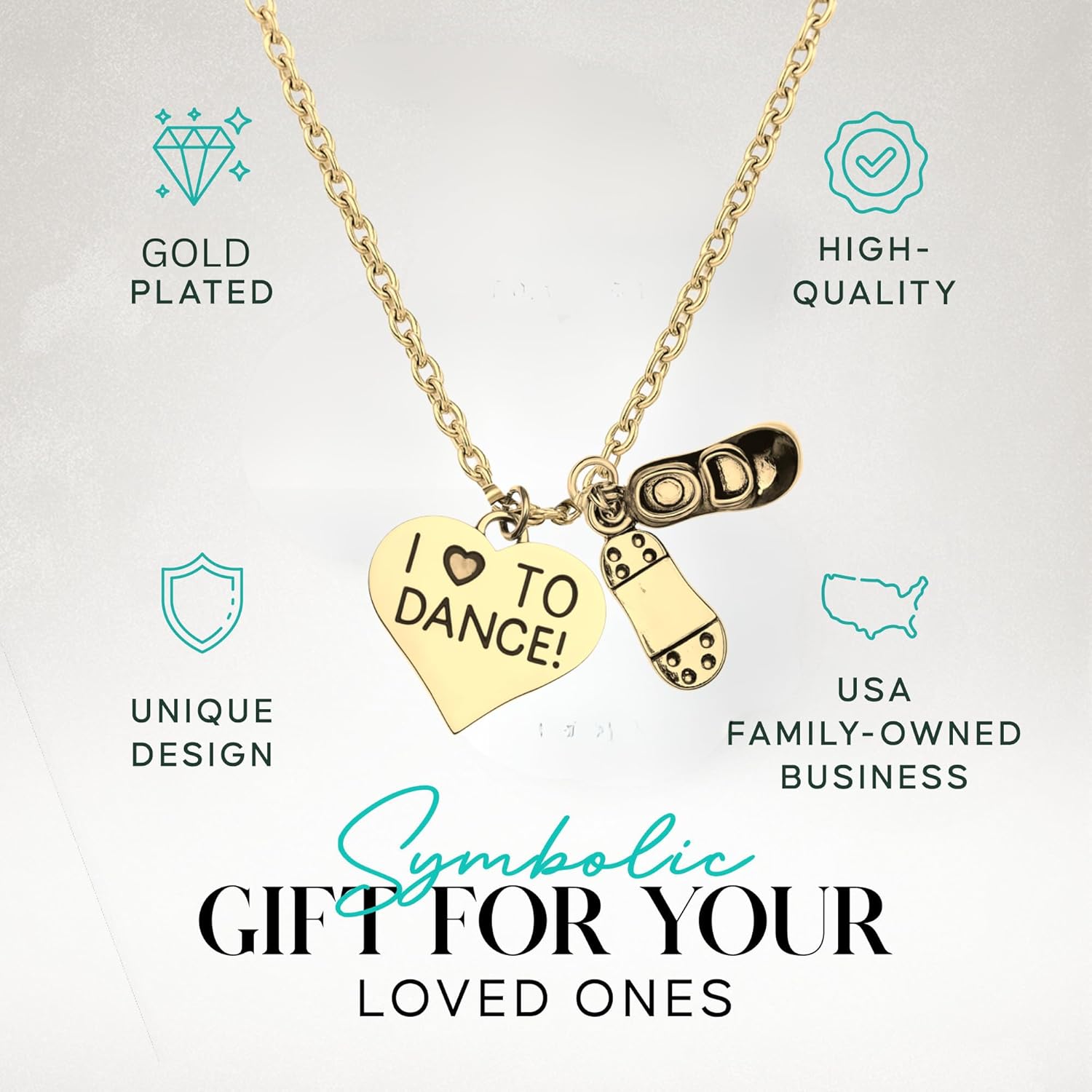 Sportybella Tap Dance Necklace- Tap Dance Jewelry, Love Dance Necklace- Gift For Dancers, Dance Recitals, Dance Teams & Dance Teachers - Image 2