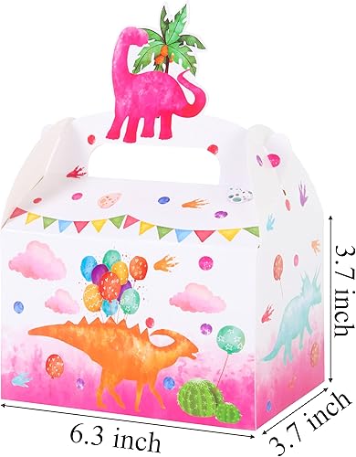 Miniatura 2 de 12 cajas de regalo de fiesta de dinosaurios en acuarela, cajas de golosinas de dinosaurio para niñas, regalos de fiesta de rugido de dinosaurio,