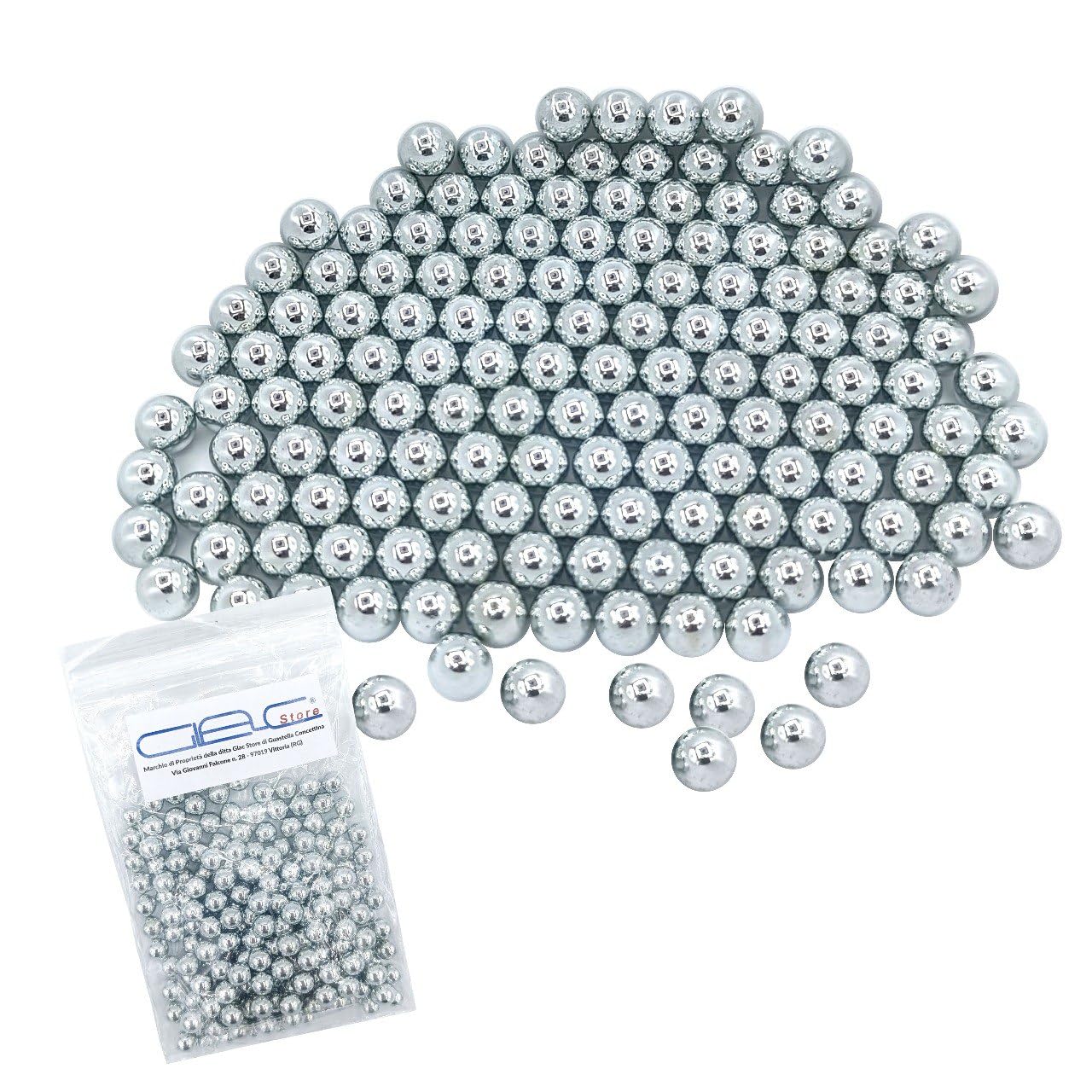 250 Pz Pallini in Acciaio Metallo da 6 mm per Softair Soft Air Pistole Fucili 0,80 Grammi Calibrati per Airsoft