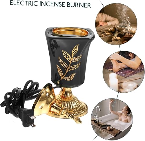 Miniatura 6 de PartyKindom Quemador de incienso eléctrico con diseño de Oriente Medio, soporte de incienso aromático enchufable para yoga, spa, decoración del