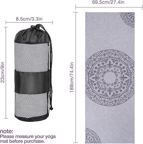 Miniatura 7 de MoKo Hot Yoga Towel, Non-Slip Yoga Mat Towel with Grip Dots, 74.4"×27.3" Yoga Mat Cover for Pilates, Fitness, Meditation, Swimming Pool, Beach,