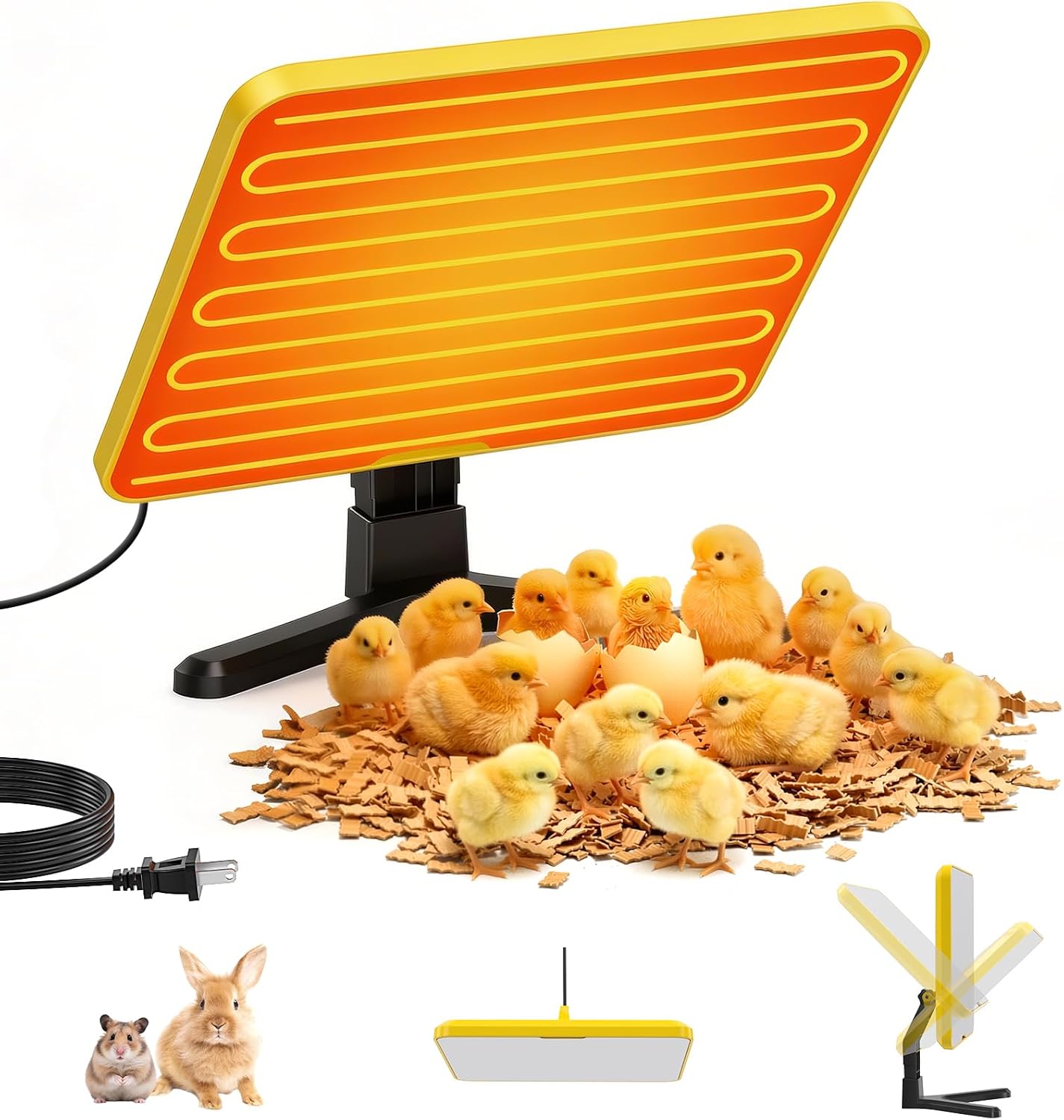 Chick Brooder Plate - Energy Efficient Chick Heating Plate with Adjustable Height and Angle, 50-158°F Digital Temp Control for Winter Chicken Coop, Brooder Box, Ducklings