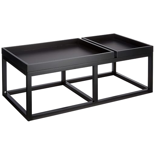 Rivet Rectangular Coffee Table with Trays