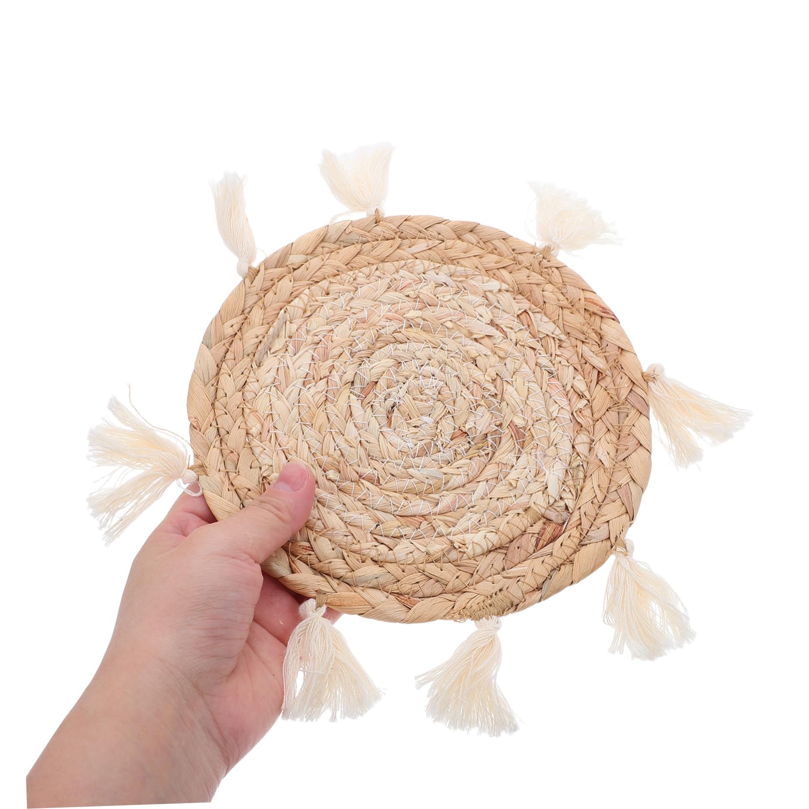 TOYANDONA 7 Szt. Częściowy Boho Koszyków Ściennych Ręcznie Plecionych z Trawy Wisząca Dekoracja z Frędzlami Makramy Rustykalna Ozdoba Do Salonu Sypialni i Pokoju Dziecięcego
