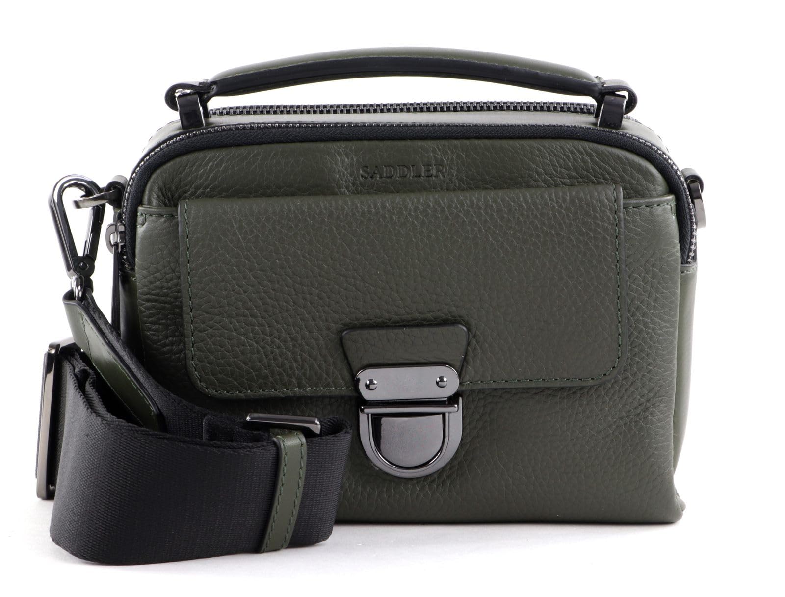 SADDLER Cuero bolso bandolera Neptune Dusty Olive verde