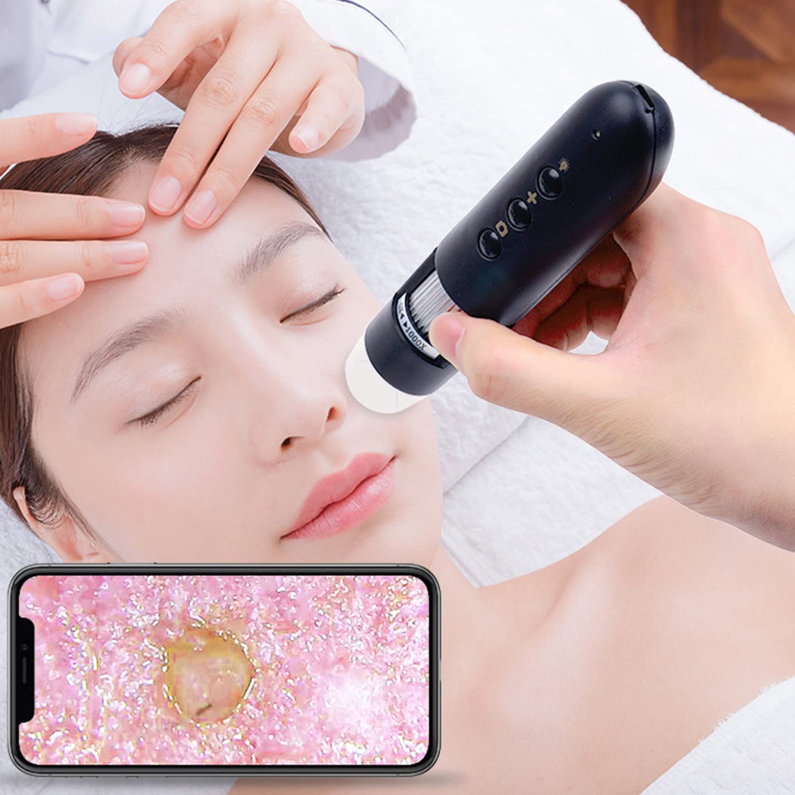 Détecteur de poils WiFi, Caméra Microscope Numérique sans fil 800X, Analyseur de follicules pileux, Microscope beauté