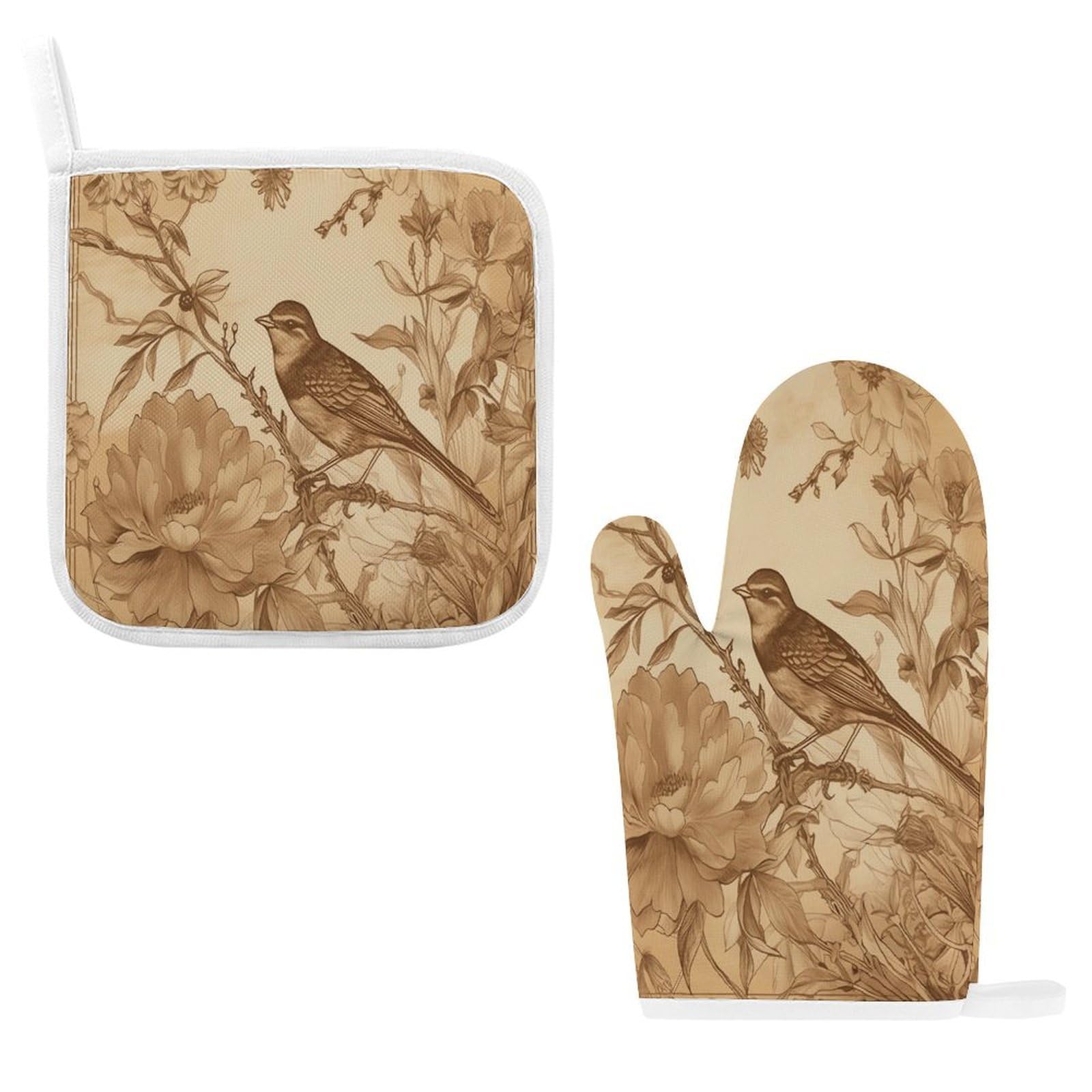 Btcowzrv Style A Bird In The Field Oven Mitts And Pot Holders 2Pcs Set