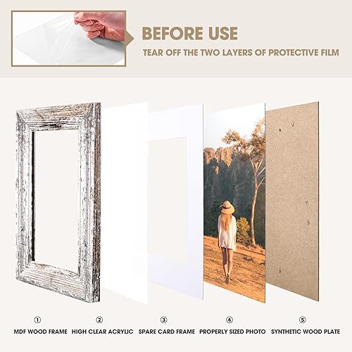 Miniatura 5 de TWING - Juego de 6 marcos de fotos de 5 x 7 pulgadas, muestra fotos de 4 x 6 con paspartú o de 5 x 7 sin paspartú, collage de marcos de fotos