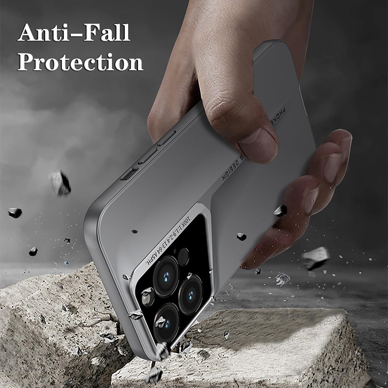 Generico Custodia per iPhone 16/16 Plus/16 Pro/16 PRO Max, Custodia Sottile E Minimalista A Prova di Goccia Custodia Protettiva Lenti Custodia AntiGraffio E Anti-Impronte Cover(Silver,16 PRO Max)