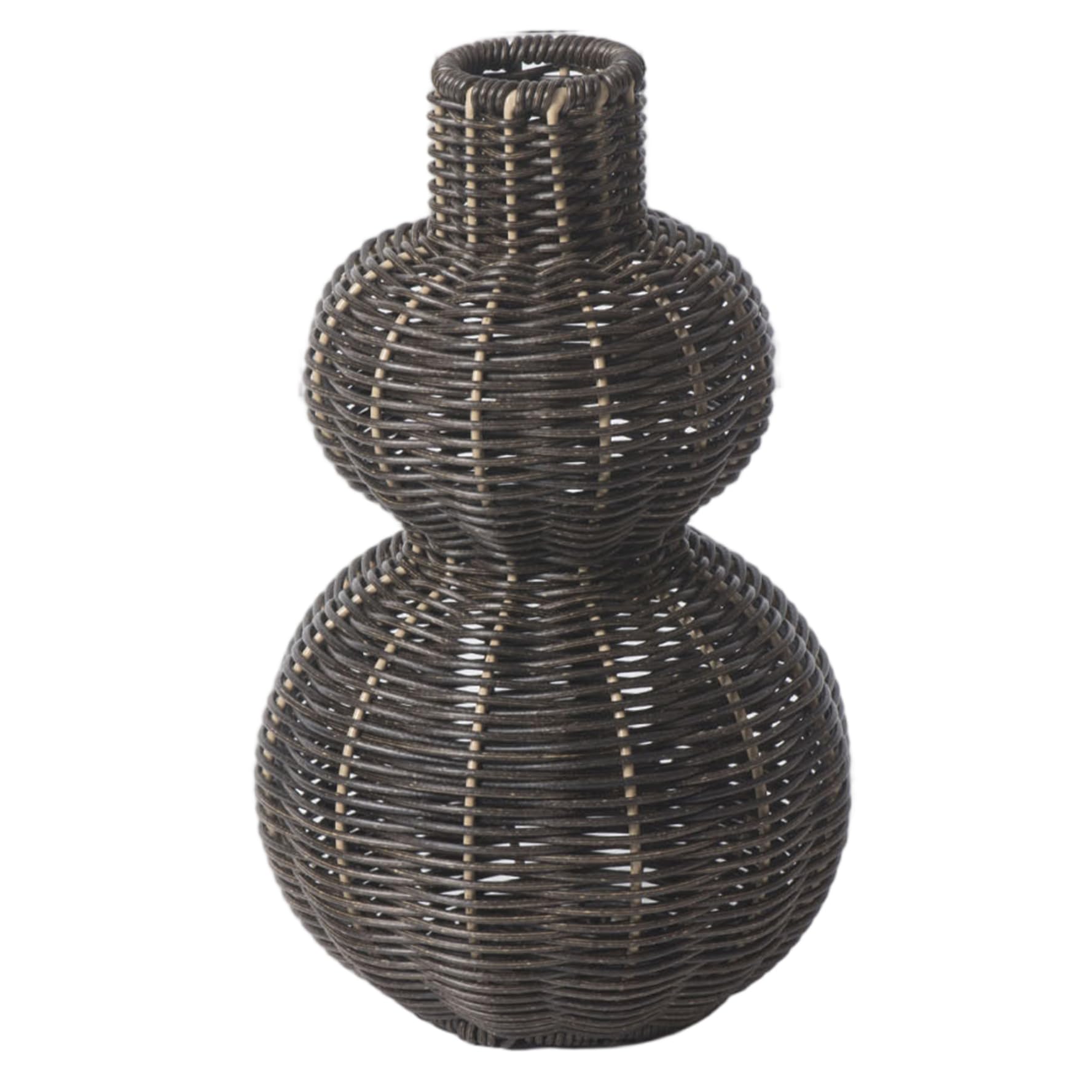 Vase en osier tissé main en forme de gourde pour déco bohème