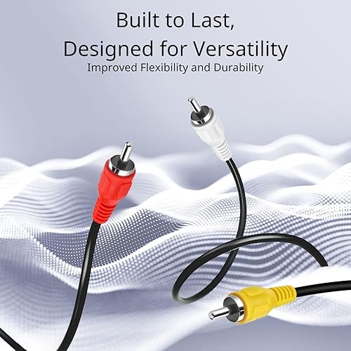 Miniatura 3 de TNPCable 3RCA 3RCA AV RCA vídeo compuesto + 2rca mm de audio estéreo macho a macho doble apantallado, conector RCA Plug Jack cordón de alambre, 6 ft