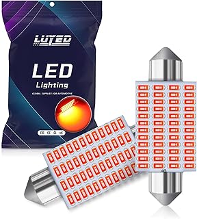 LUYED 569 578 LED Bulbs Red 570 Lumens Super Bright 3014 48-EX Chipsets211-2 212-2 LED Bulbs Used for Car Interior Map Dome Lights,Pack of 2