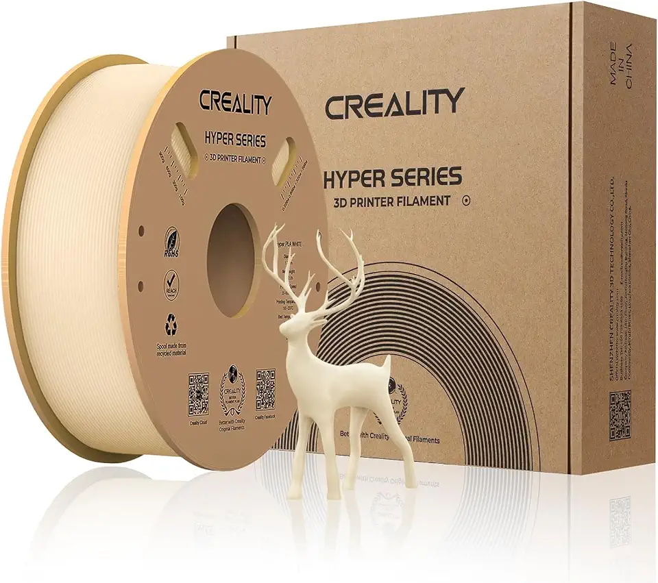 Creality Official 3D Printer Filament Hyper PLA Filament, Creality High-Speed Printing, Durable and Resistant, Smooth, Overhang Permance Diional Accuracy +/-0.03mm, 2.2lbs/Spool, Skin, 3D-PM-H-PLA-01
