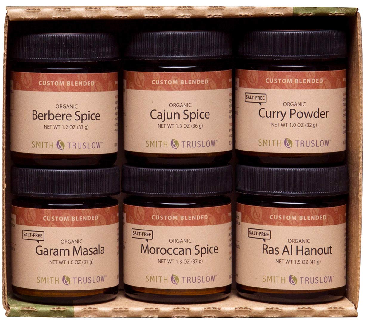Smith & Truslow Spicy International Flavor Gift Set (6 Jar Set) Organic and All-Natural Spice Blends and Seasonings – Garam Masala, Berbere Spice, Curry and more