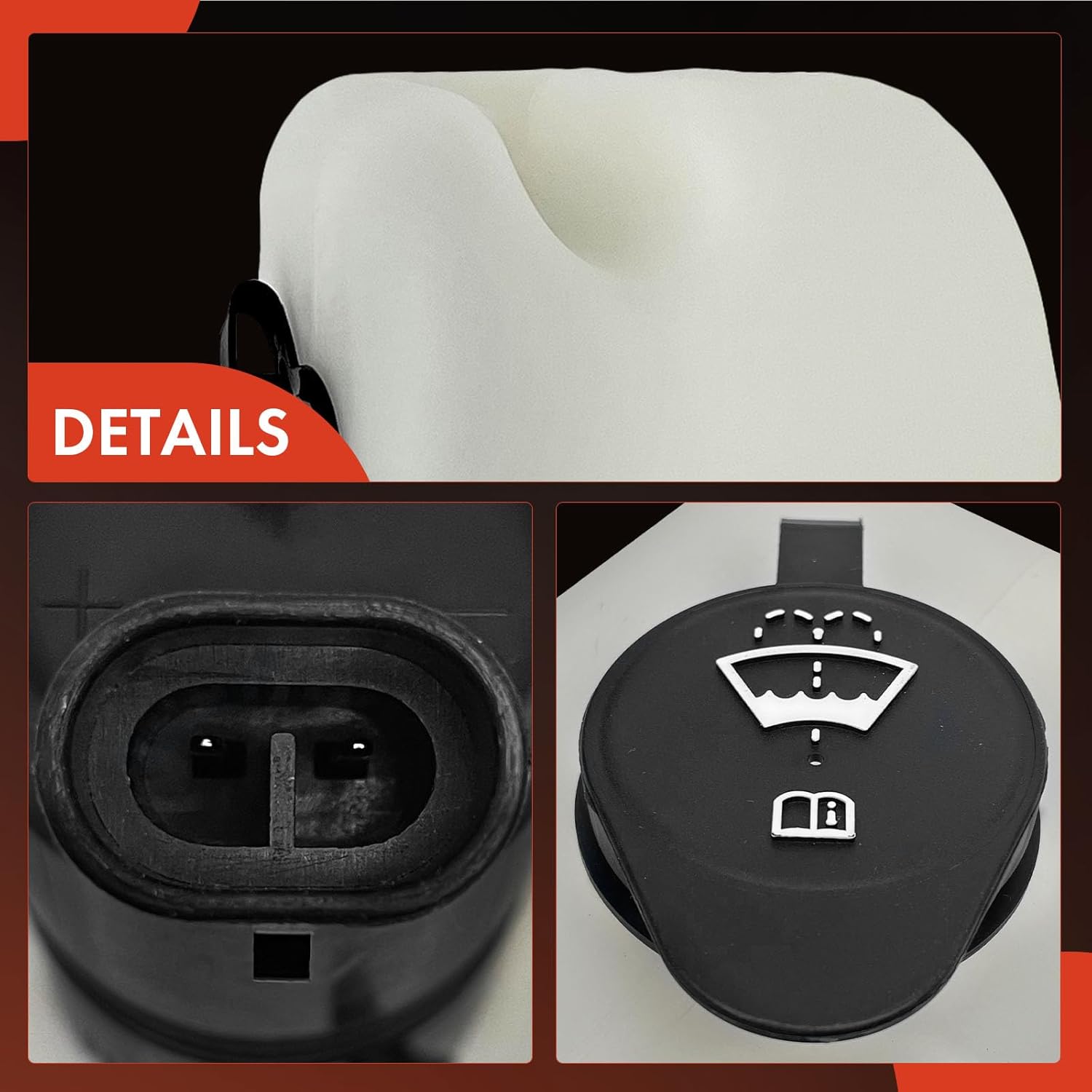 A-Premium Washer Reservoir Compatible with Select GMC/Chevrolet/Oldsmobile Models - 1991-1993 Sonoma, 1988-1993 S10, S10 Blazer, S15, S15 Jimmy, Bravada, with (Washer Pump/Cap/Hose)