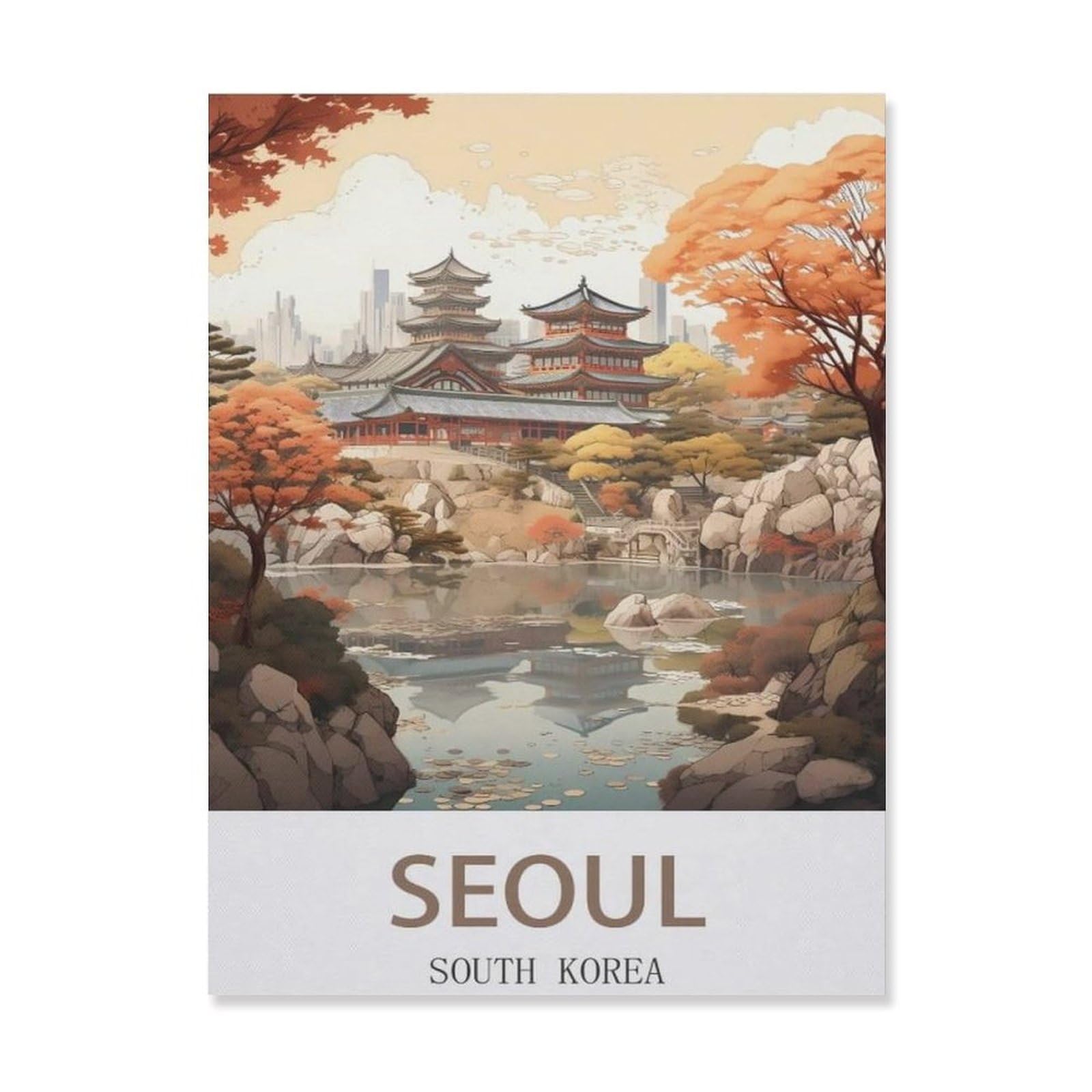 Metal Signs，Seoul South Korea，Nostalgic Man Cave Tin Metal Sign Hanging Wall Plaque Kitchen Shed Garage(30x40cm）12x16 inch-EF57