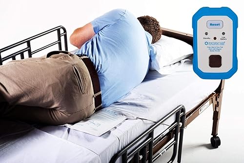 Patient Aid Alarma avanzada para cama y suelo con cable de tracción magnético, almohadilla inferior de 10 x 30 pulgadas con alarma de sensor de