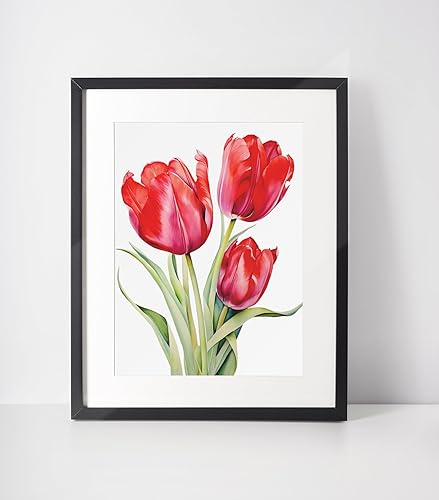 Miniatura 3 de Tulips Wall Art Print - Tulips Flowers Print Poster Unframed - Watercolor Tulips Print - Tulips Wall Art - Tulips Painting - Tulips Artwork