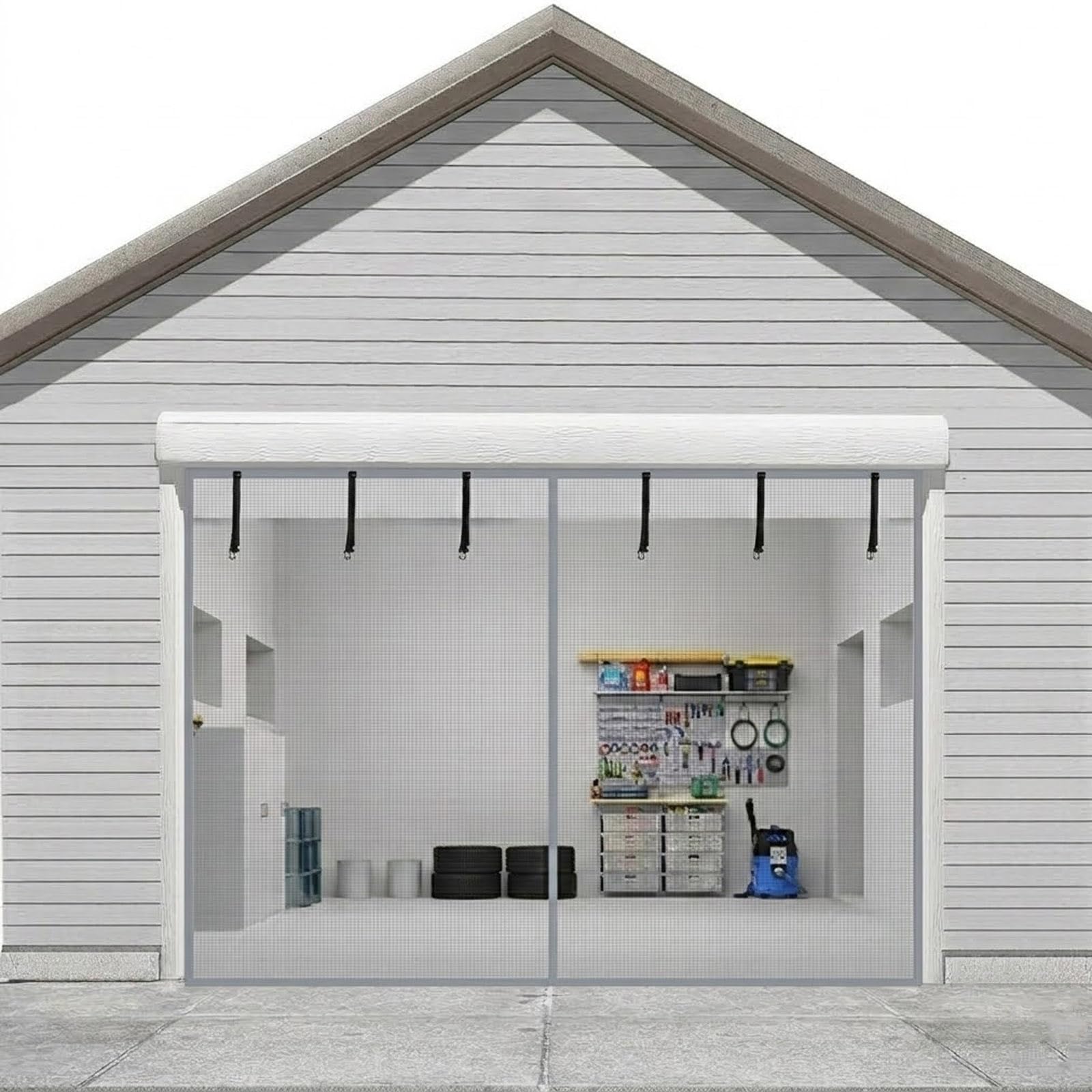 Moustiquaire magnétique garage 150x210 pour grande porte 2 voitures