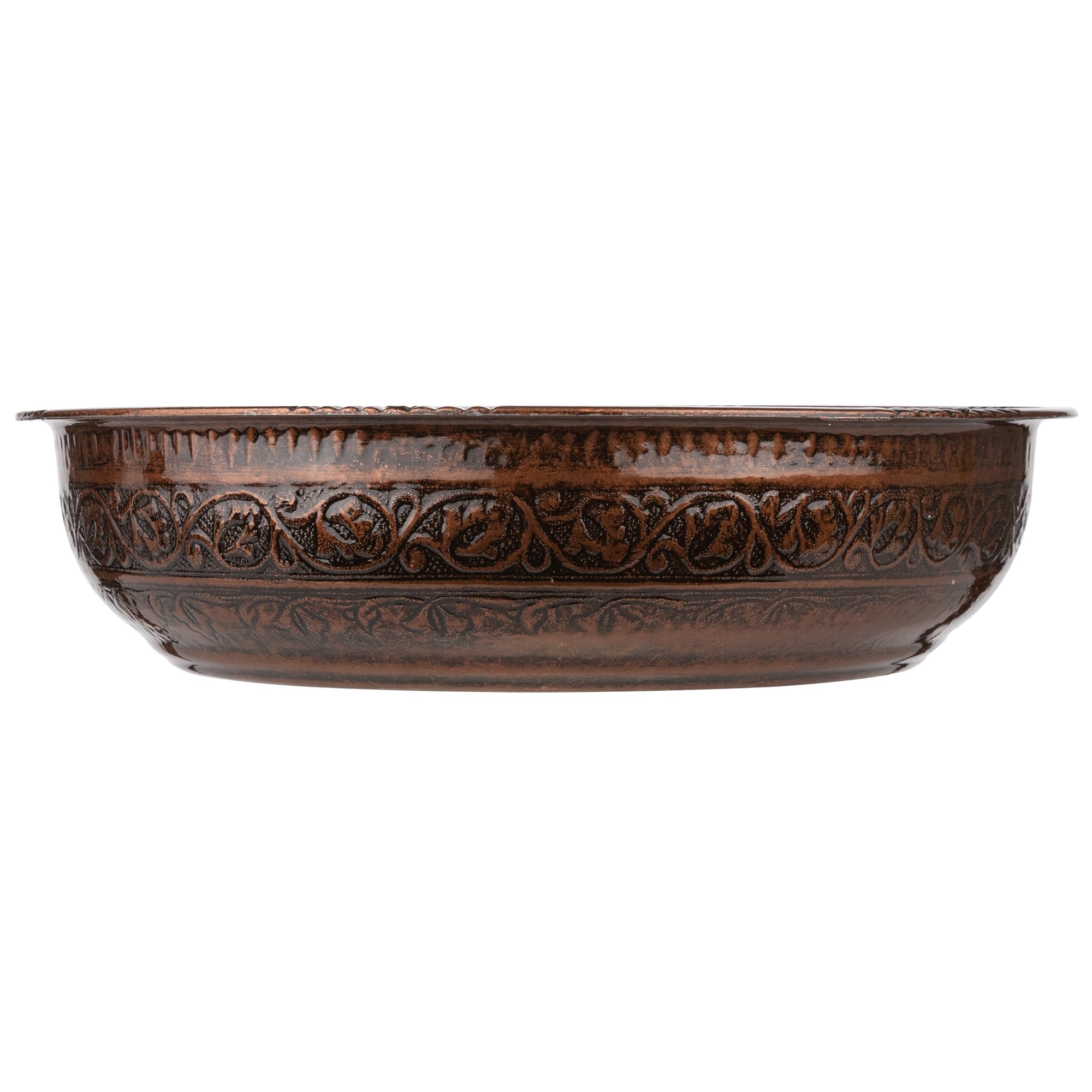 Alisveristime Cuenco tradicional turco para baño con motivos auténticos (440 g) hecho de zinc (7.87 pulgadas de diámetro) (cobre antiguo)