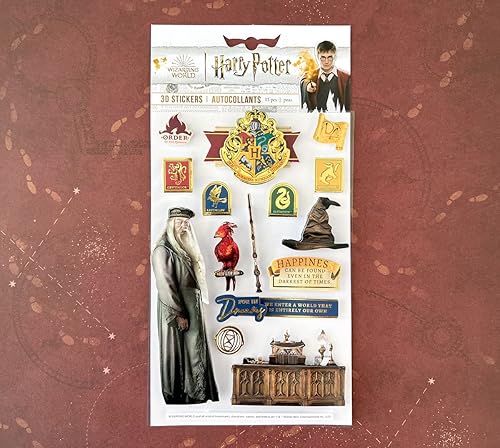 Miniatura 6 de Paper House Productions Harry Potter Troquelado 3D Scrapbook Hoja de pegatinas - Hogwarts con Dumbledore
