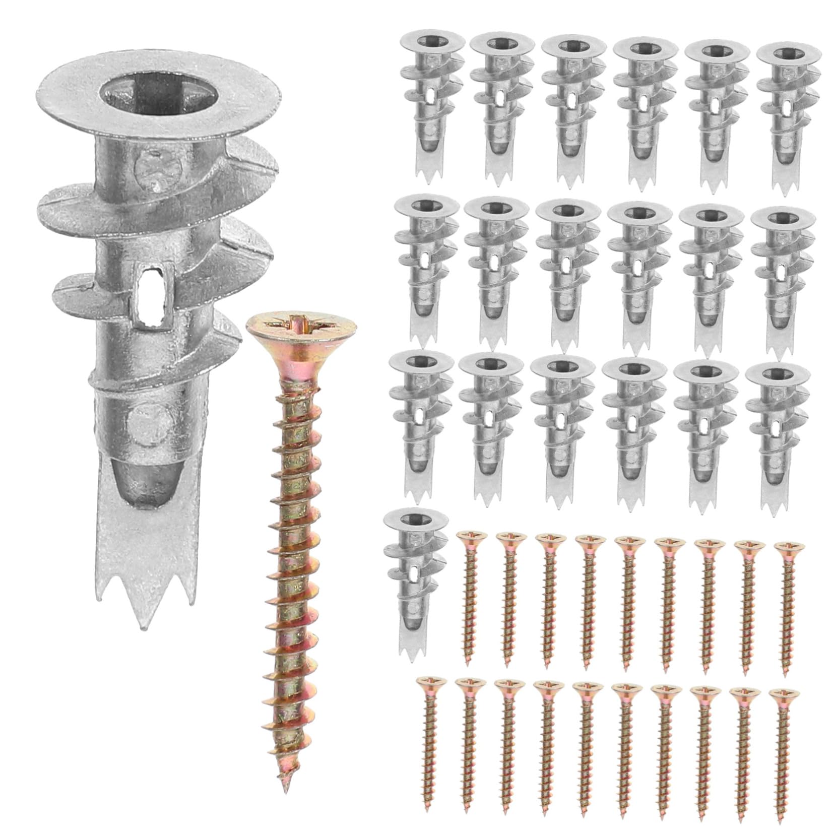 Cabilock Drywall Repair Anchors 20 Sets Self-Drilling Screws Easy Mounting Heavy Duty Wall Anchor Kit for Hanging