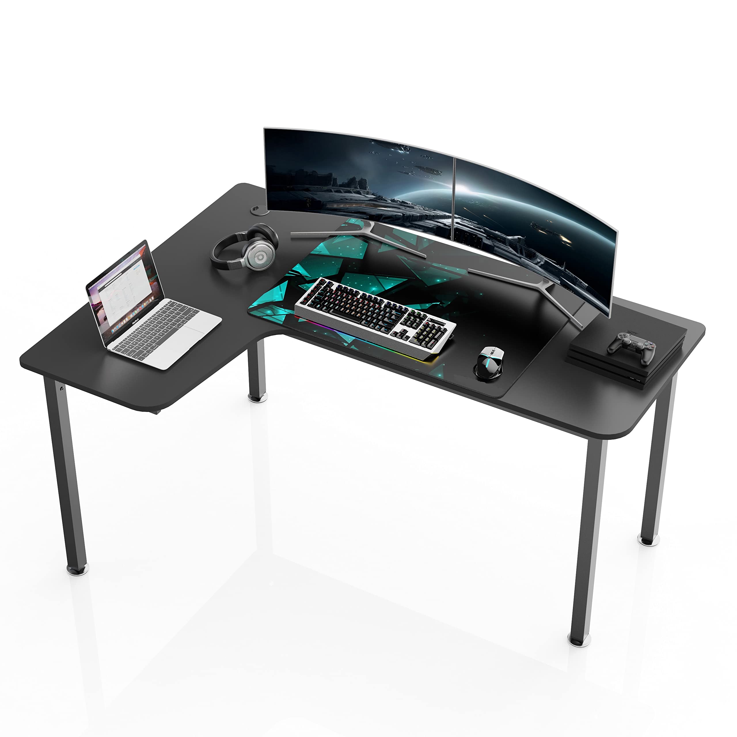 Buy L Shaped Desk Black,61 inch Corner Gaming Desk