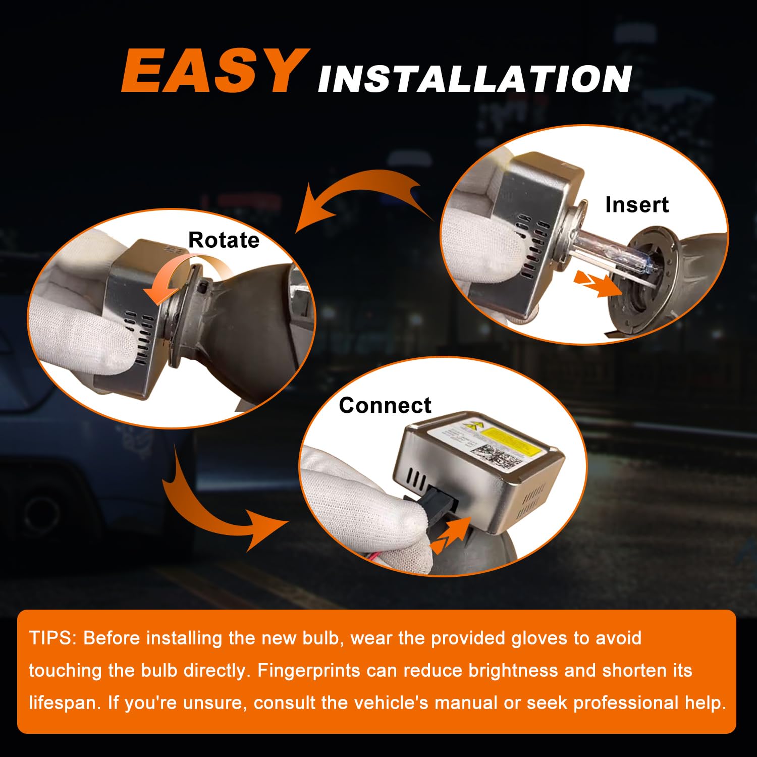 DZG D5S Xenon HID Lampadine per fari 35W Bianco puro 6000K Abbaglianti Anabbagliante, 2 Pezzi