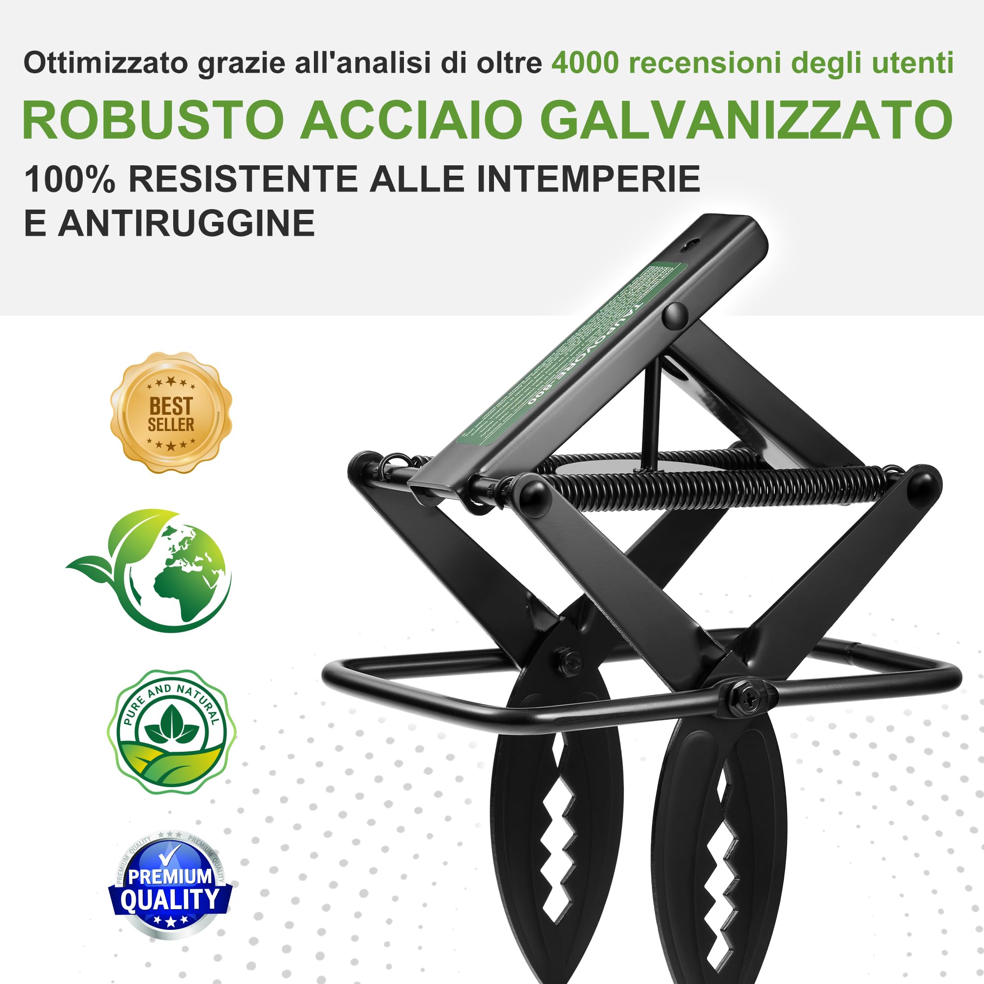 Piege a Taupe Professionnel Acier Galvanise - Anti Taupe Efficace | Piege a Taupe pour Eliminer Taupes et Campagnols | Installation Facile sans Produit Chimique