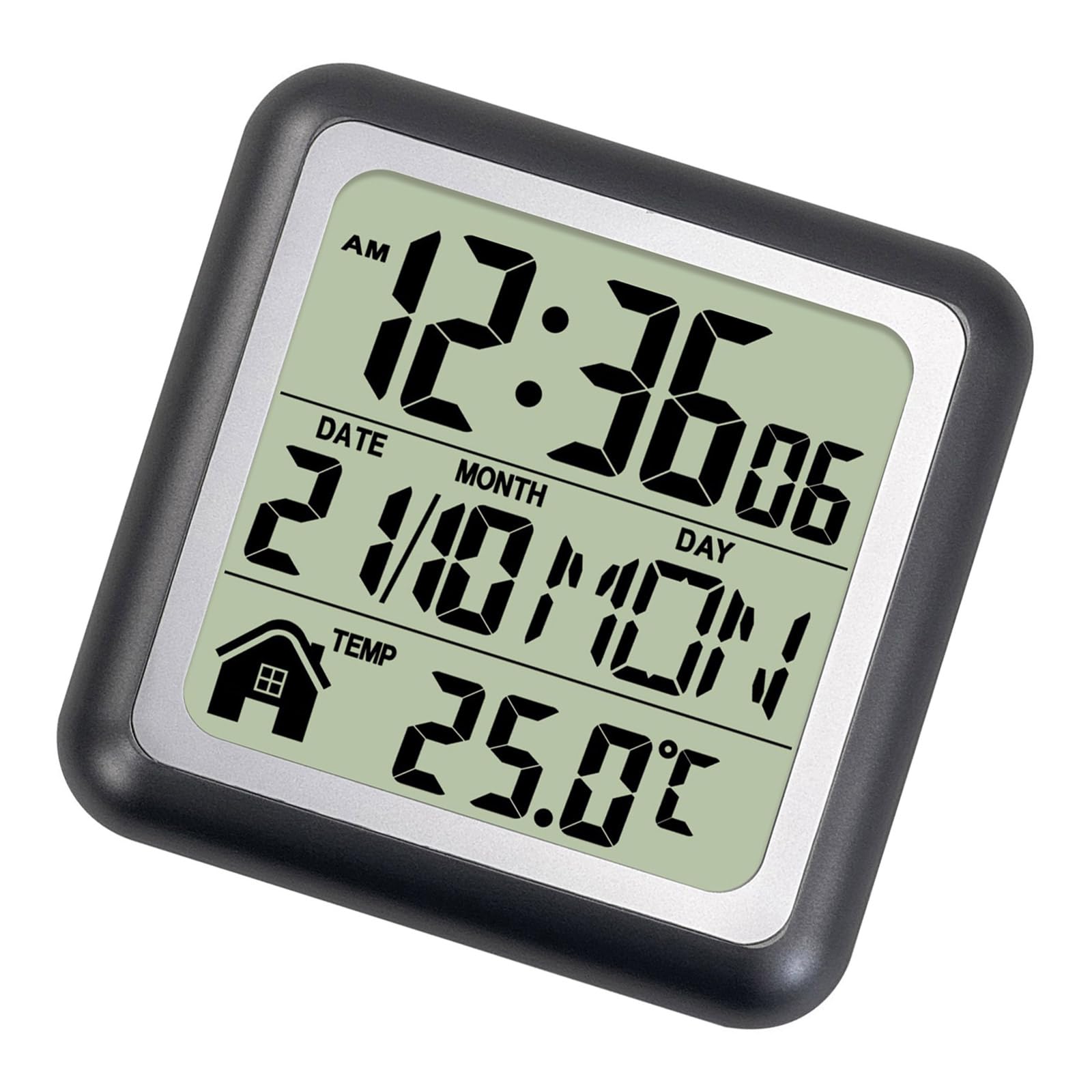 Kalttoy Digital Clock Temperature Display for Bathroom Kitchen Living Room Large Screen Bathroom Suction Cup Clock Digital