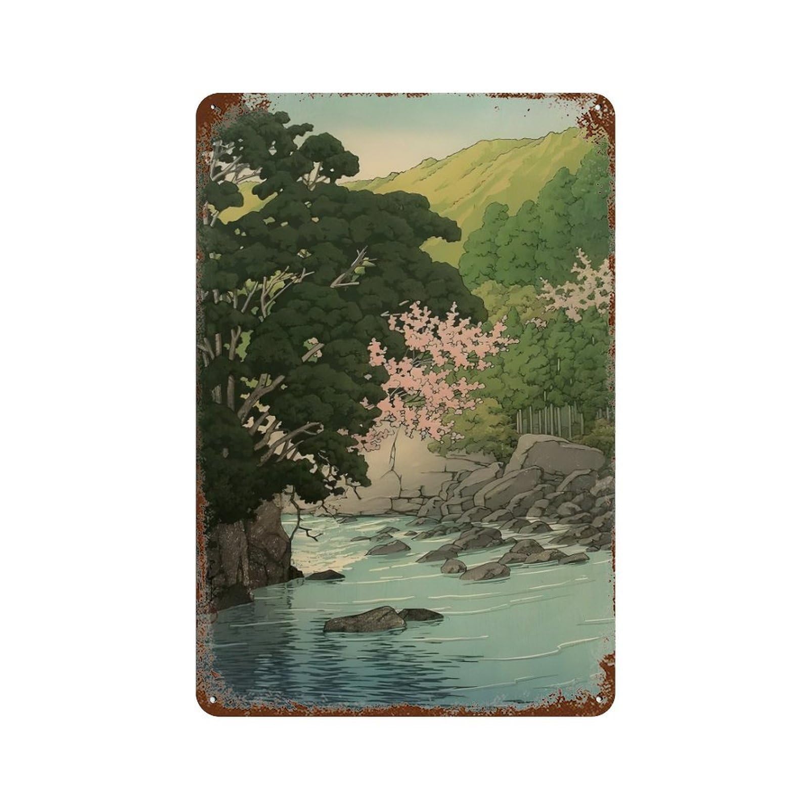 xiaoxiaoshen Hasui Kawase (23) Wall Decor Art Metal Tin Poster Modern Home Decor Art Home Bar Shop Decorations Vintage Sign 30x20cm