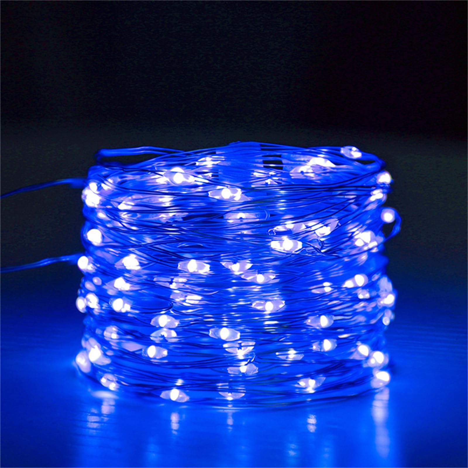 FANSU Warm White Coloured USB Fairy Lights, Indoor/Outdoor String Lights, Easy to Use Copper Wire String Fairy for Balcony Party Wedding Garden Home Decor (Blue,2m 20 Lights)