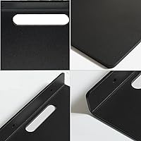 Vista 4 de Pequeño estante flotante – 0.118 in de grosor, 6.5 pulgadas, estante de pared de metal, estantes flotantes de metal para eco, cámaras, altavoz Negro