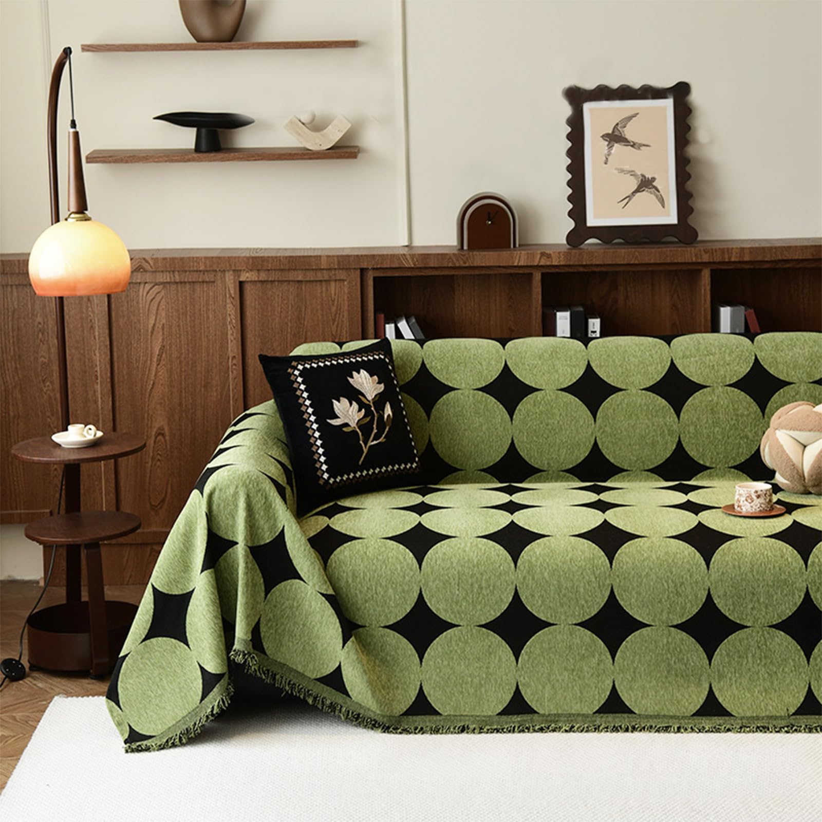 Housse de canapé en chenille épaisse jacquard protecteur de meubles 180x460cm