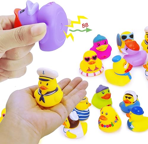 Miniatura 3 de Patos de goma de juguete para niños, juguetes de baño para bebés, accesorios de ducha de pato flotante, accesorios para aula, Halloween, cumpleaños,