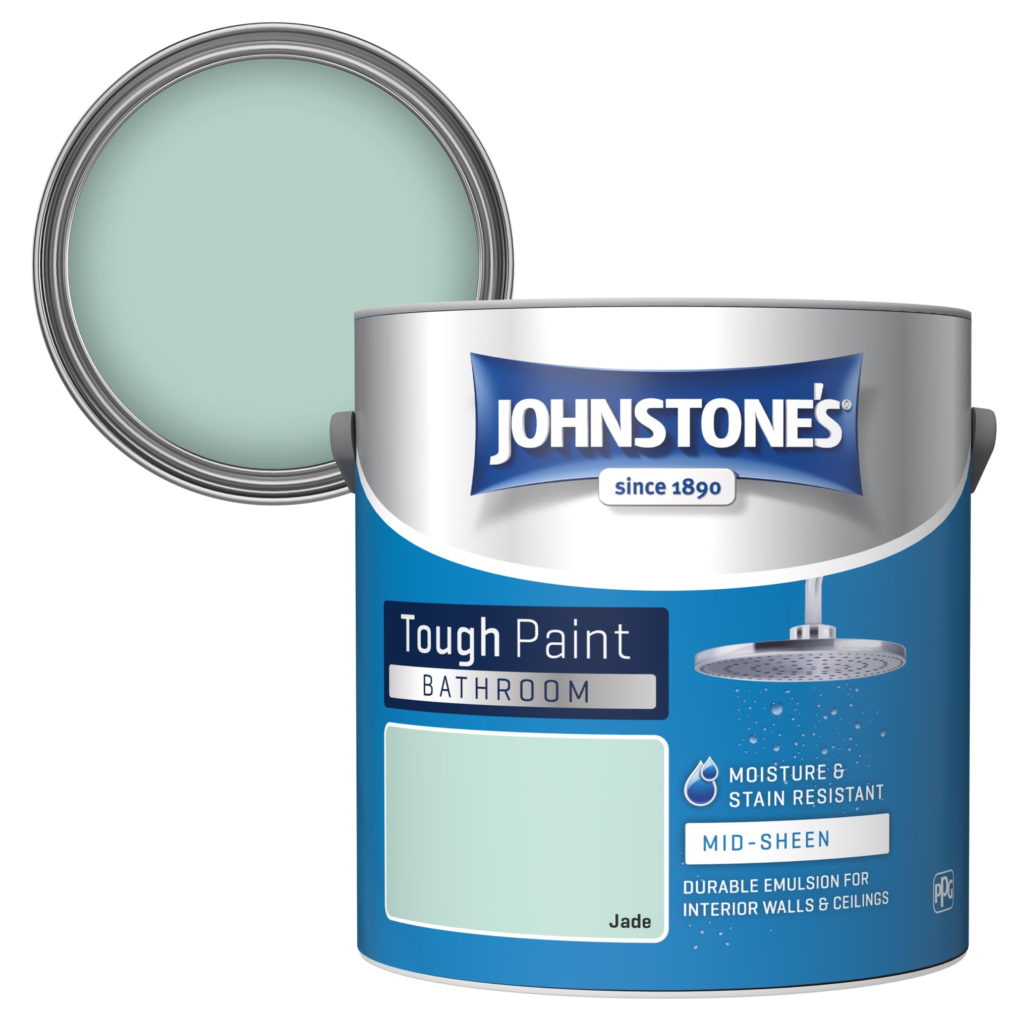 Johnstone's Bathroom Jade Mid Sheen Emulsion Paint 2.5L