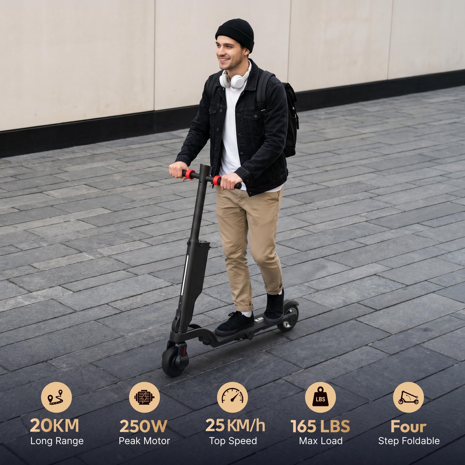 HX X6 Trottinette Électrique Adulte,Batterie Amovible Scooter Électrique Adulte,Moteur 350W,5.5" Pouces,Vitesse 25Km/H,Autonomie 15-40Km,Double Freinage,APP