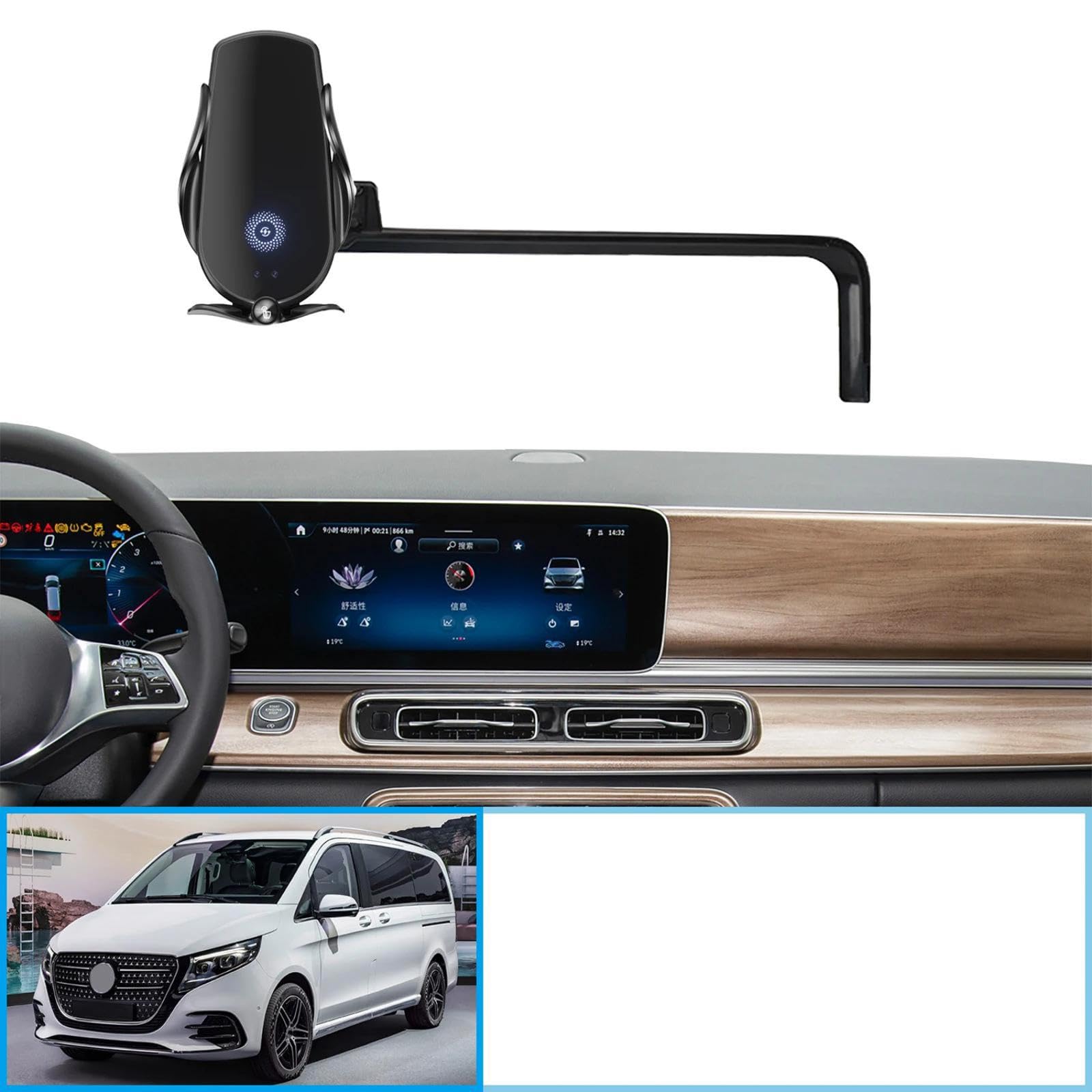 Soporte Móvil Coche para Mercedes-Benz Clase V 2024, Soporte para teléfono móvil para Coche Soporte para GPS Soporte de navegación