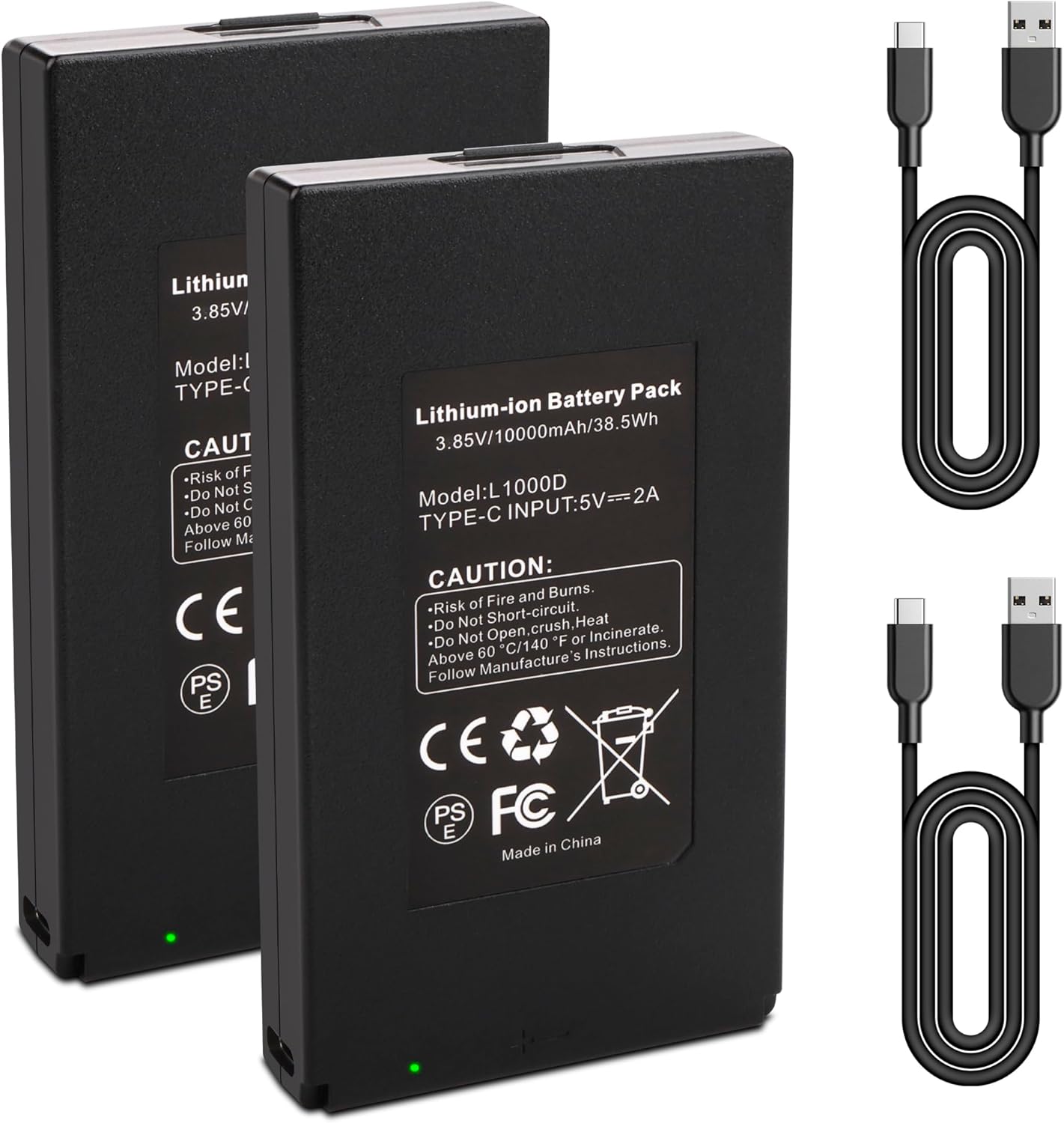 2-Pack E8P 10000MAH battery Compatible for GardePro Trail Camera E6P E6PCF E8P E8PWF X60P X60PMB, L1000D, LN800, Hunting Cameras Rechargeable Lithium-Ion Battery with Type-C Cable (NOT for E6 Camera)