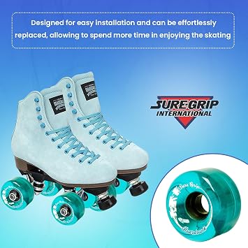 Sure-Grip Boardwalk Outdoor Roller Skates Wheels, Set of 8 Wheels