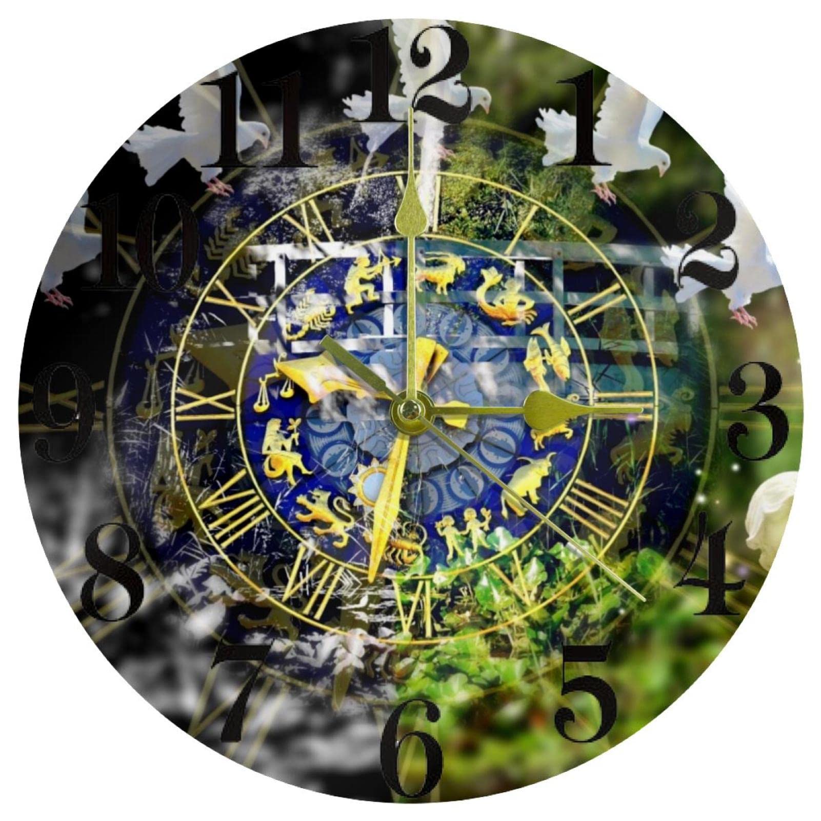 Horloge quartz astrologie mystique silencieuse pour un bureau élégant
