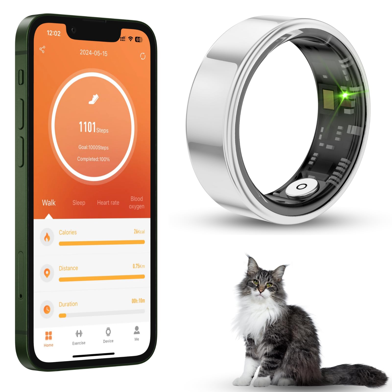 PAERDUO 2024 New Smart Ring Bluetooth 5 0 Shake to Take Photos Activity Tracker Sleep Monitor Health Tracker