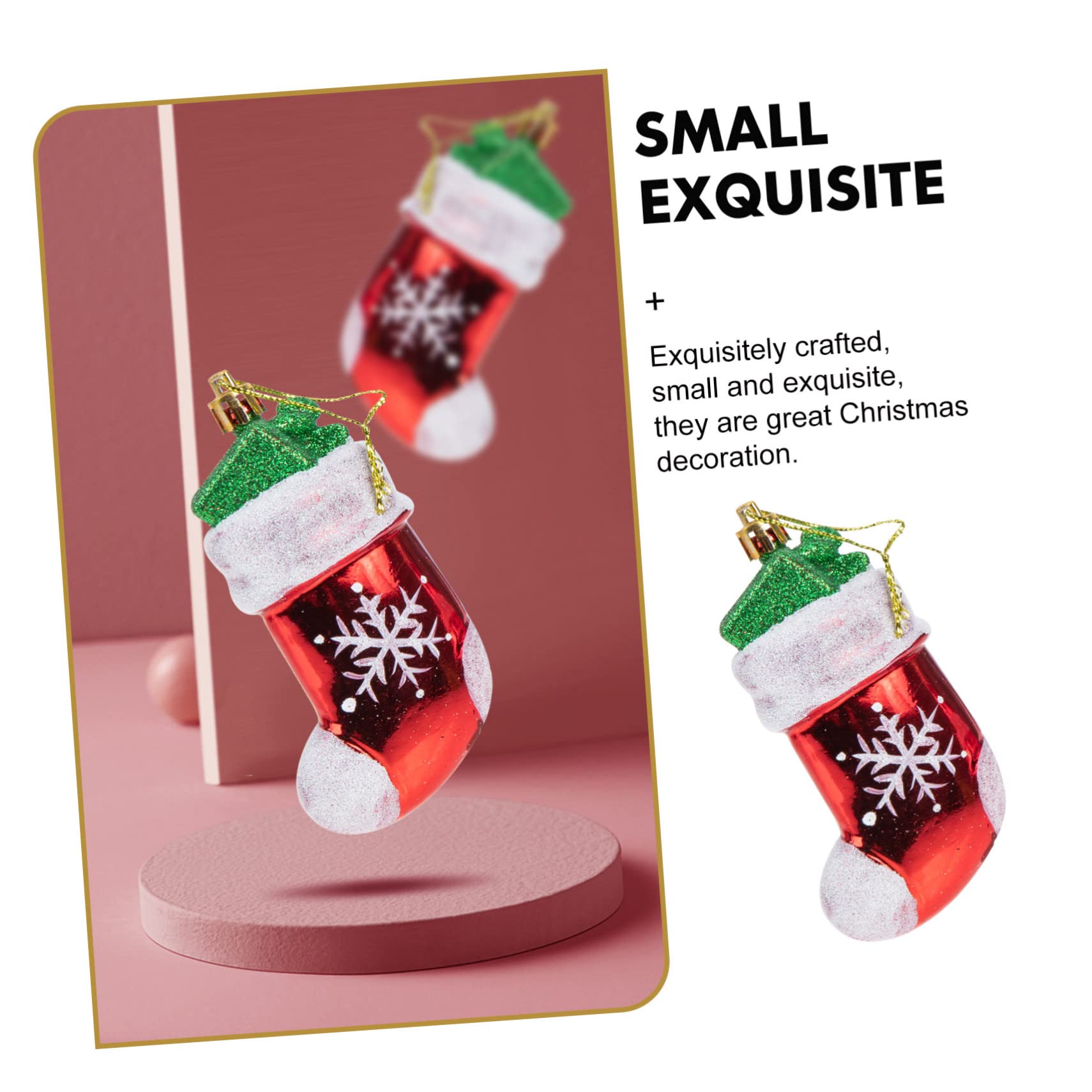 Ciieeo 30 Piezas decoración del árbol de Navidad Colgantes navideños Manualidades navideñas Decoraciones del árbol de Navidad Adorno Rojo decoración de árbol de Navidad de plástico