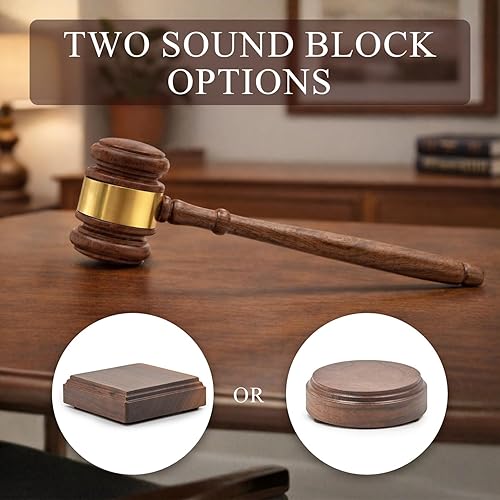 Miniatura 5 de Martillo de madera personalizado con bloque de sonido redondo