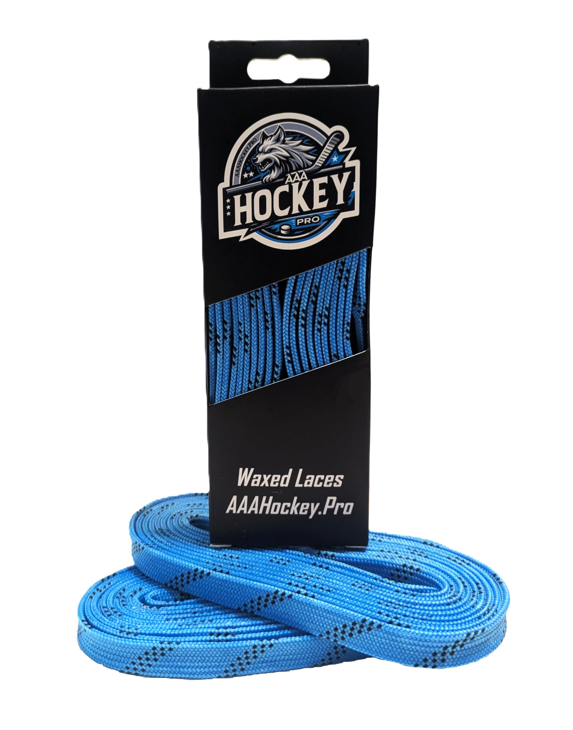 AAA Hockey Pro Waxed Hockey Laces - Veteran Owned Company (84" / JR 3.5 - SR 5, Sky Blue)