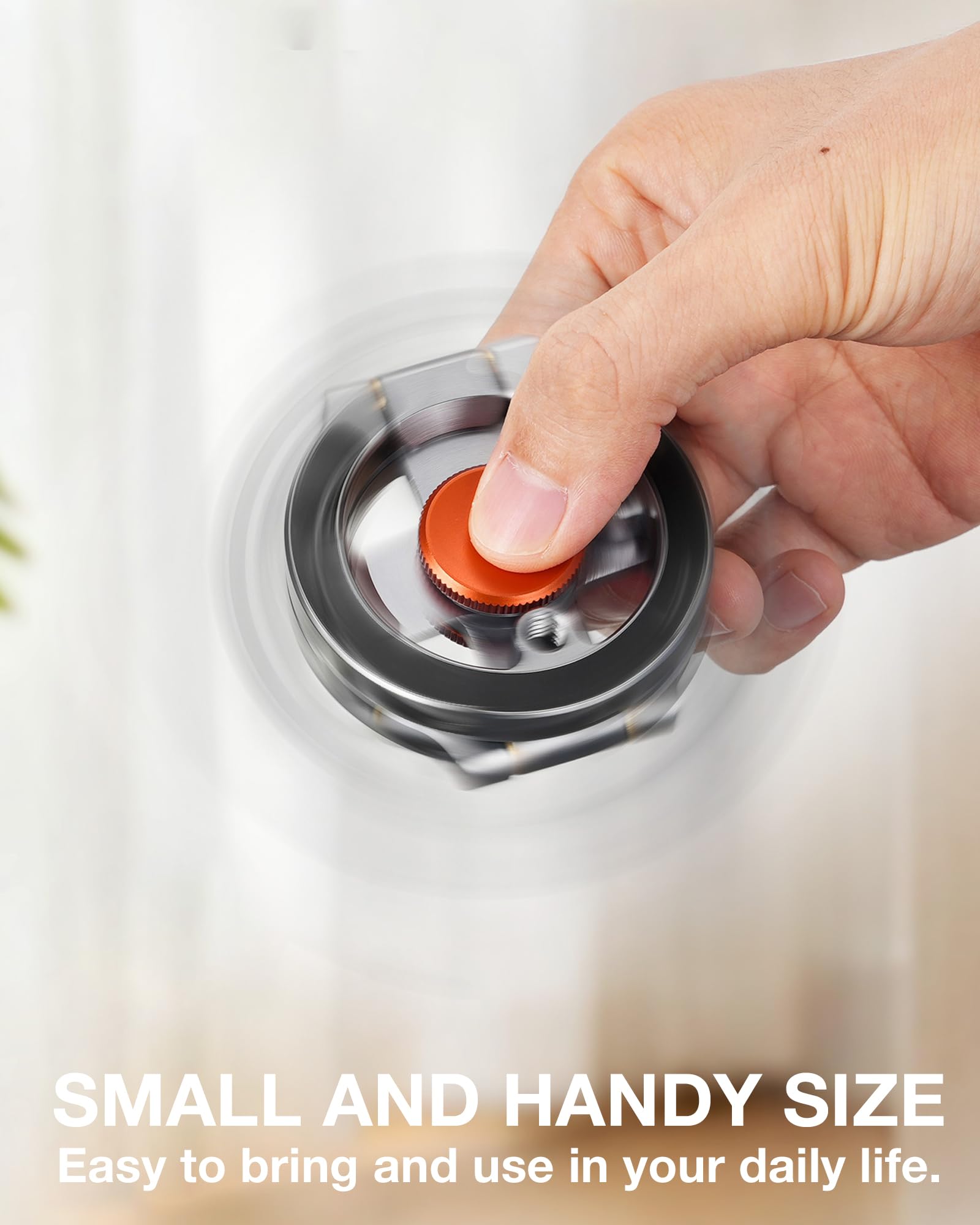 Supporto magnetico per telefono con fidget spinner, supporto a doppio anello laterale, si attacca a qualsiasi superficie di ferro, foro per vite da 1/4", compatibile con iPhone 17/16/15/14/13/12 Pro