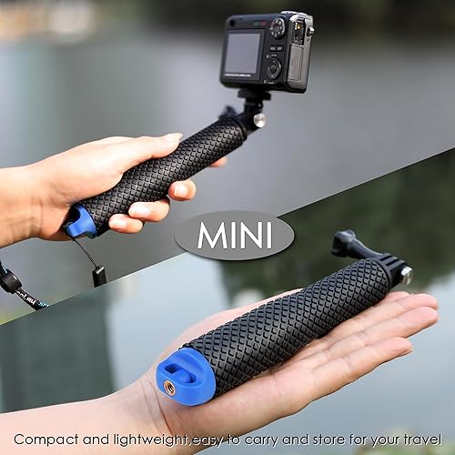 Miniatura 4 de Palo selfie extensible de 7 a 23 pulgadas para GoPro, mango impermeable, monopie para cámara de acción, poste de extensión portátil para GoPro Hero