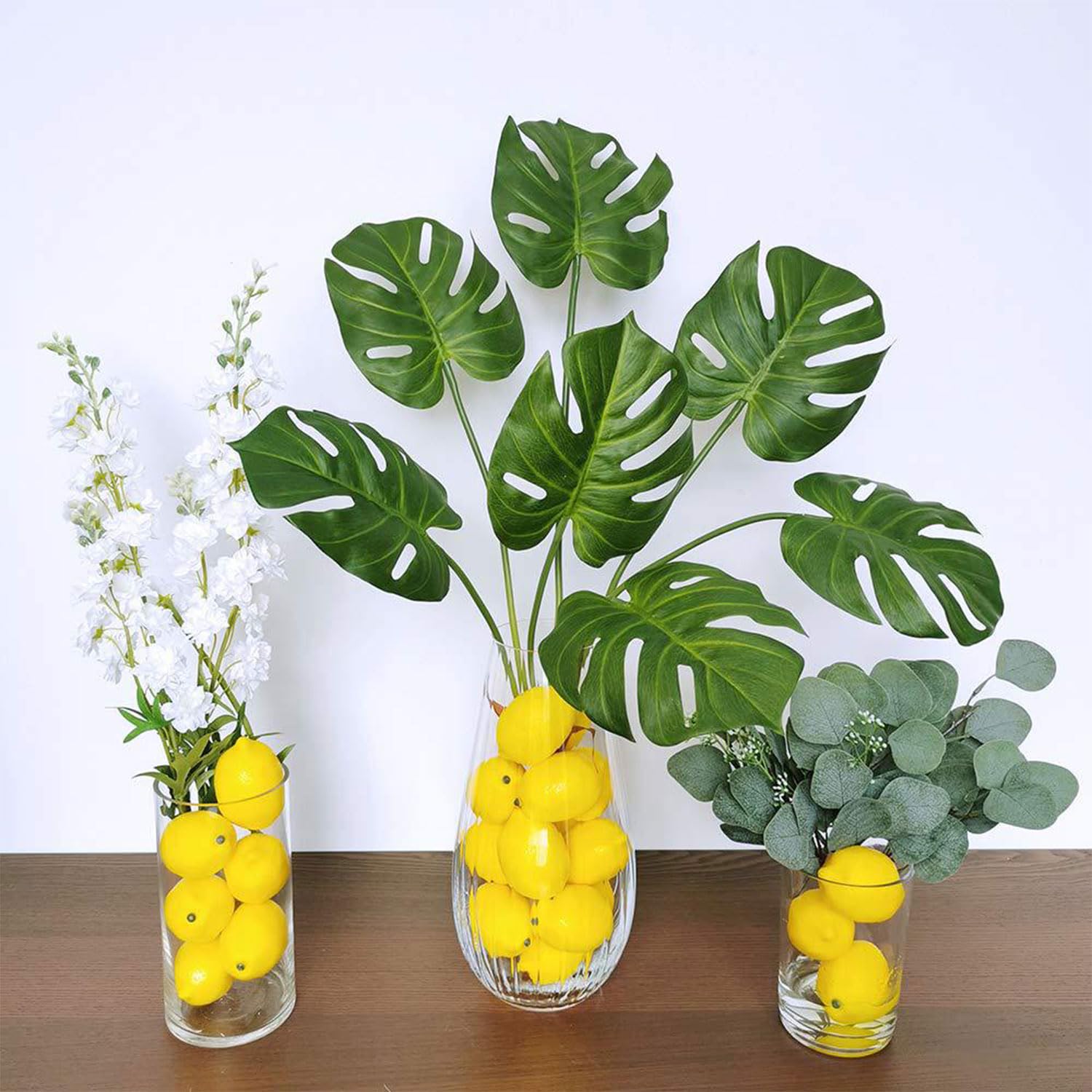 10 Piezas Limón Amarillo Artificial, Limones Amarillos Artificiales, Falso de Limón Artificiales, Limones Artificiales Decorativos para Decoración de Mesa de Cocina Hogar Centros de Mesa
