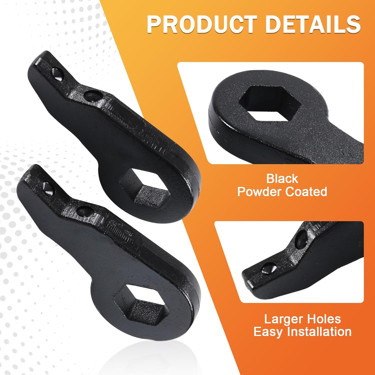 1"-3" Torsion Bars Key with Shock Extender Brackets Compatible with Chevy Silverado GMC Sierra 1500HD 2500HD 3500HD 2001-2010, 1-3 Inch Adjustable Suspension Leveling Lift Kits